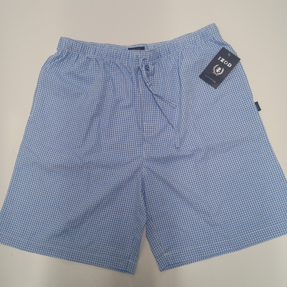 Izod Light Blue Gingham Men's Shorts